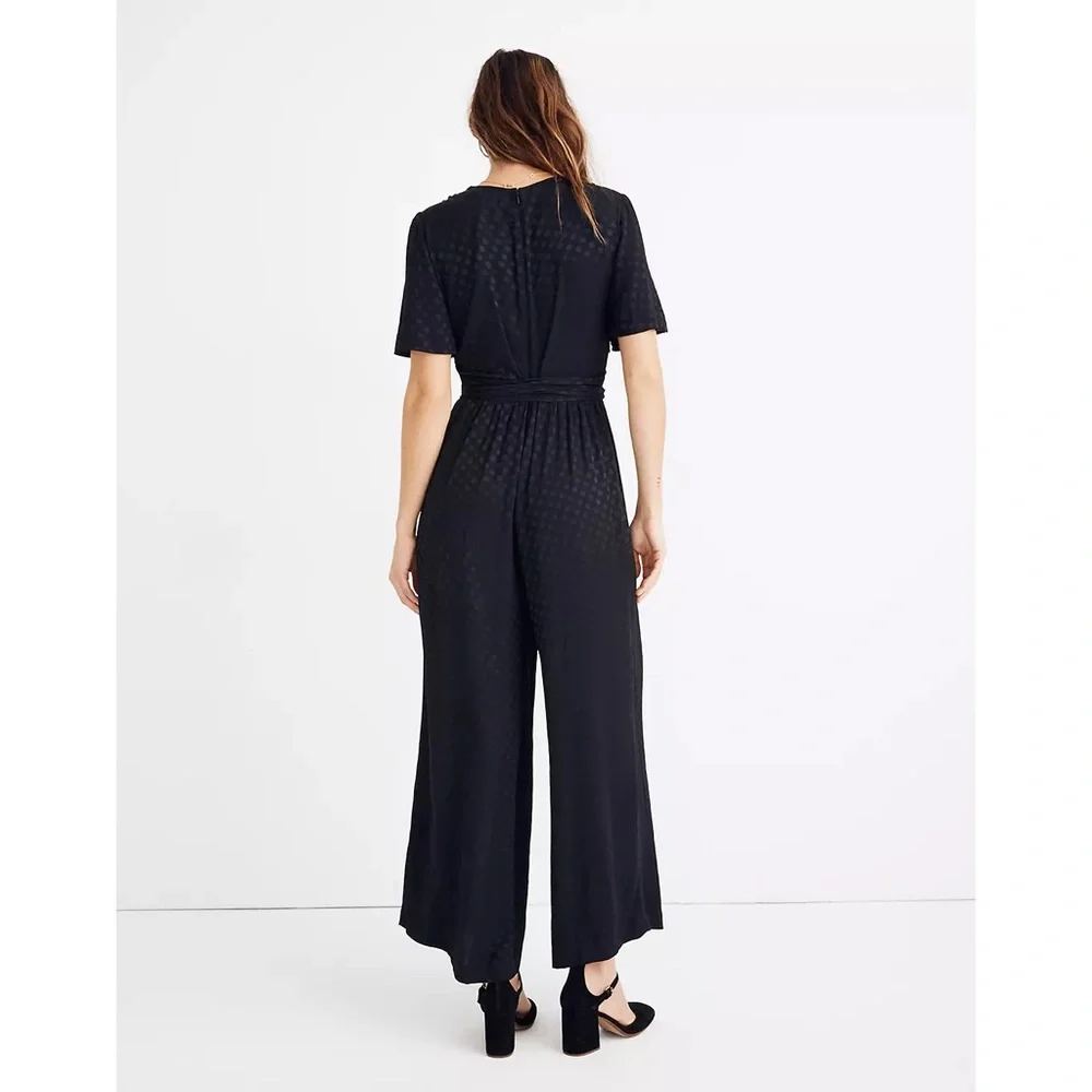 NWT Madewell Wrap-Waist Jumpsuit in Dot Jacquard - Picture 4 of 9